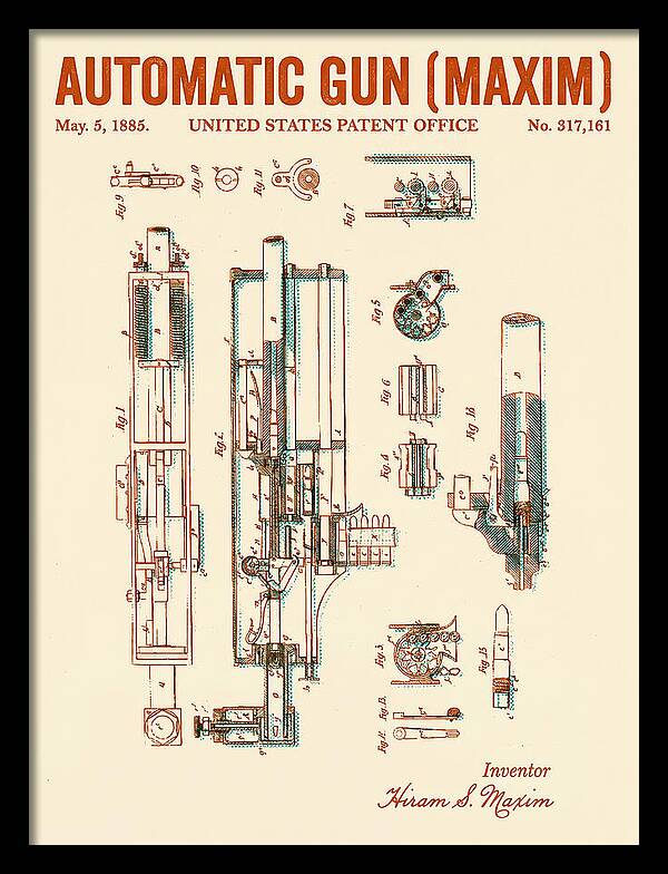 Maxim Machine Gun Maxim Retro Patent Us317161