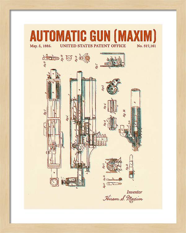 Maxim Machine Gun Maxim Retro Patent Us317161