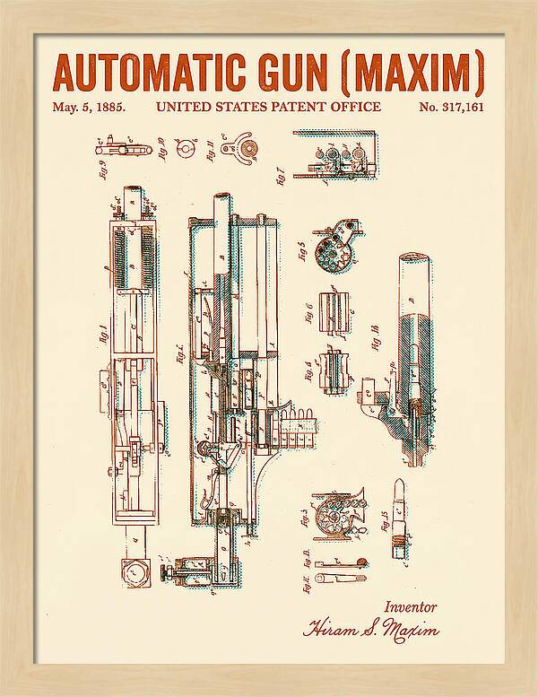 Maxim Machine Gun Maxim Retro Patent Us317161