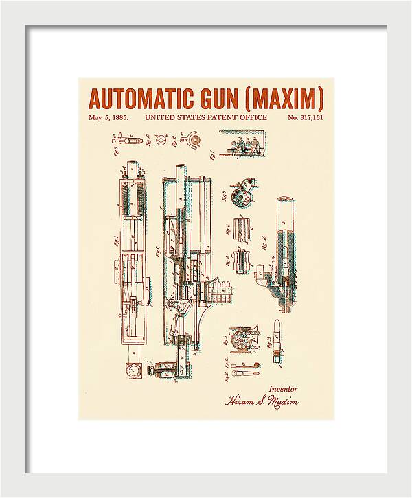 Maxim Machine Gun Maxim Retro Patent Us317161