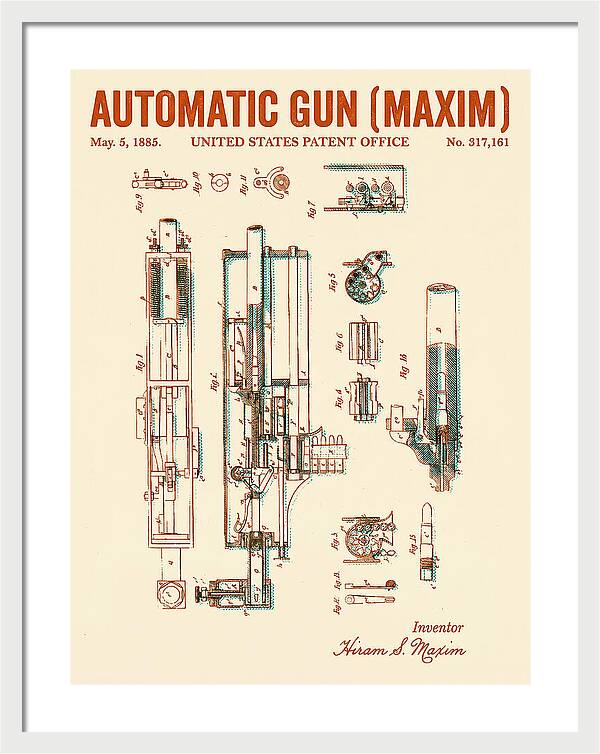 Maxim Machine Gun Maxim Retro Patent Us317161