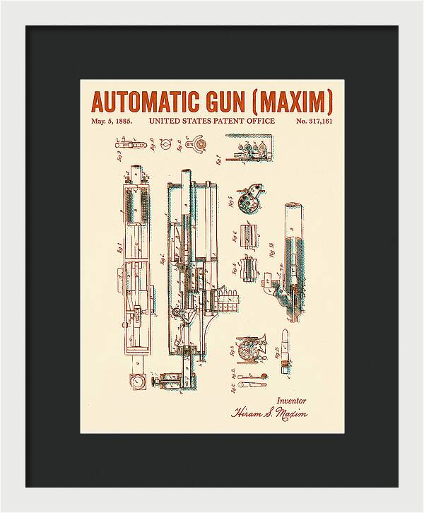 Maxim Machine Gun Maxim Retro Patent Us317161