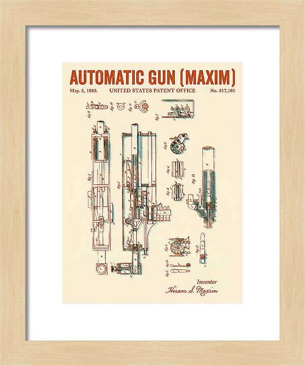 Maxim Machine Gun Maxim Retro Patent Us317161