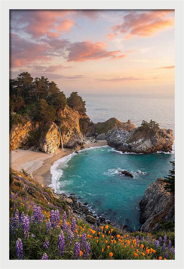 Mcway Falls At Golden Hour