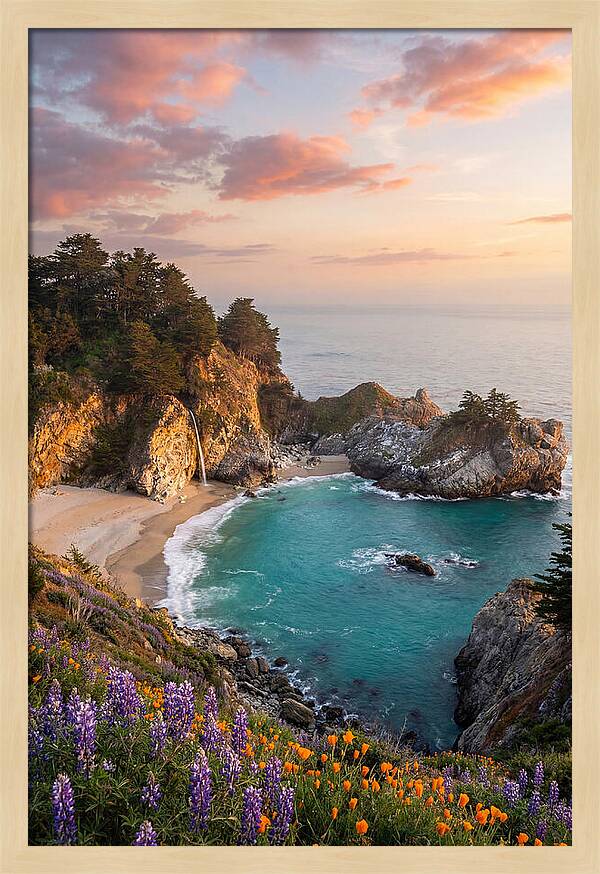 Mcway Falls At Golden Hour