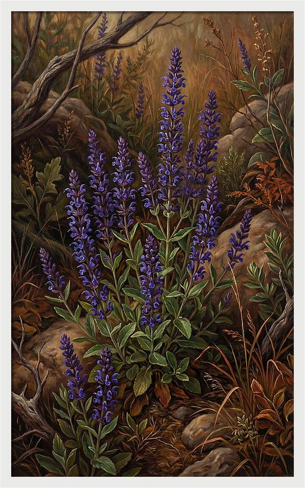 Meadow Clary Salvia In Bloom