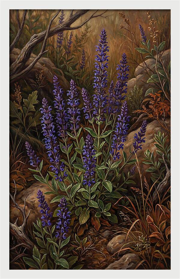 Meadow Clary Salvia In Bloom