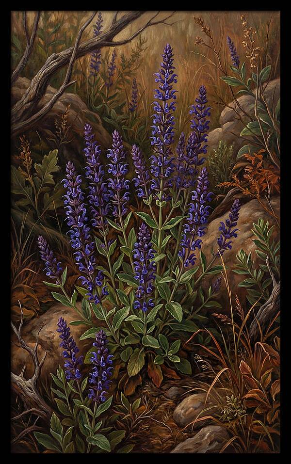 Meadow Clary Salvia In Bloom