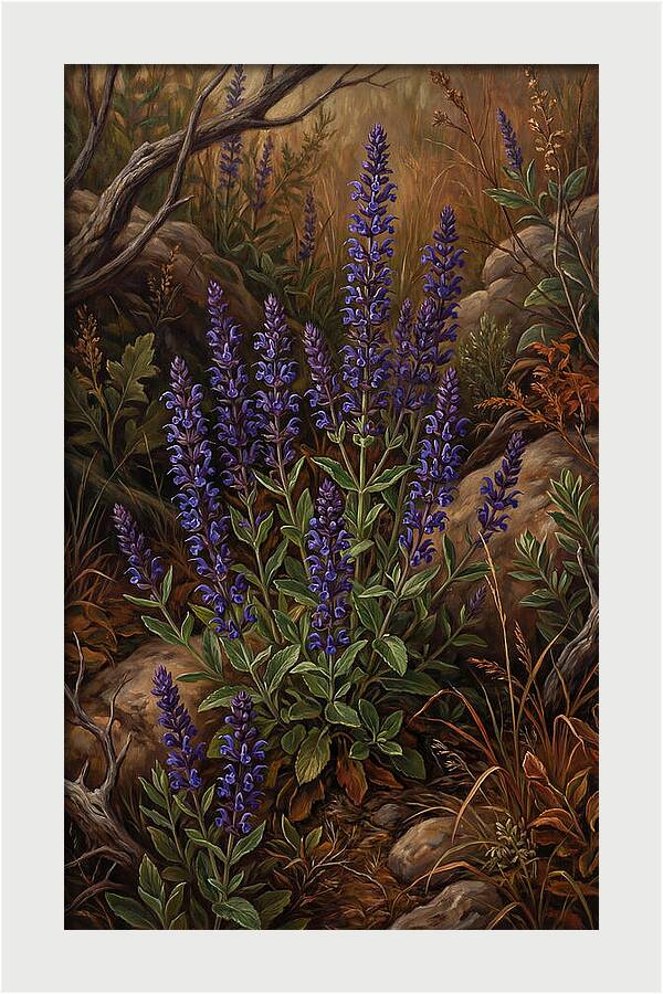 Meadow Clary Salvia In Bloom