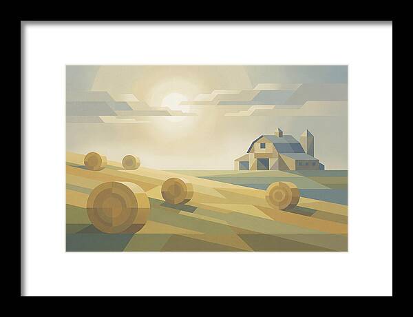 Meadow Serenity With Hay Bales