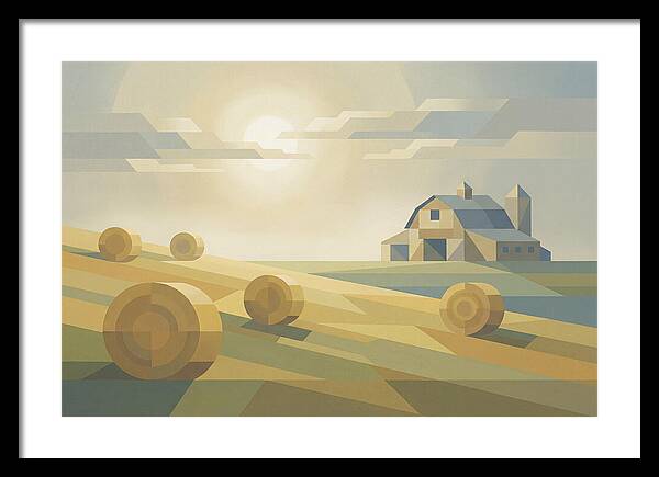 Meadow Serenity With Hay Bales