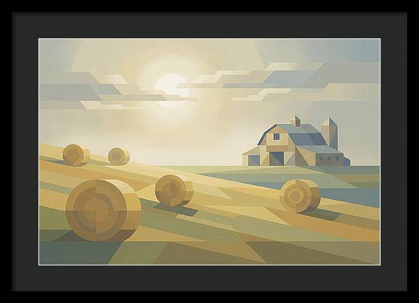 Meadow Serenity With Hay Bales