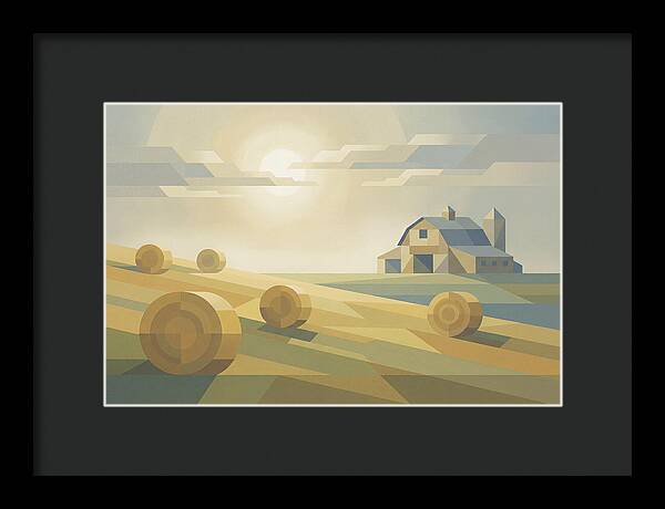 Meadow Serenity With Hay Bales