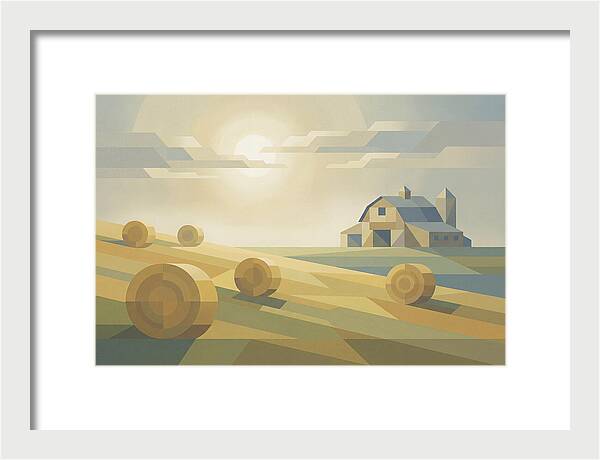 Meadow Serenity With Hay Bales