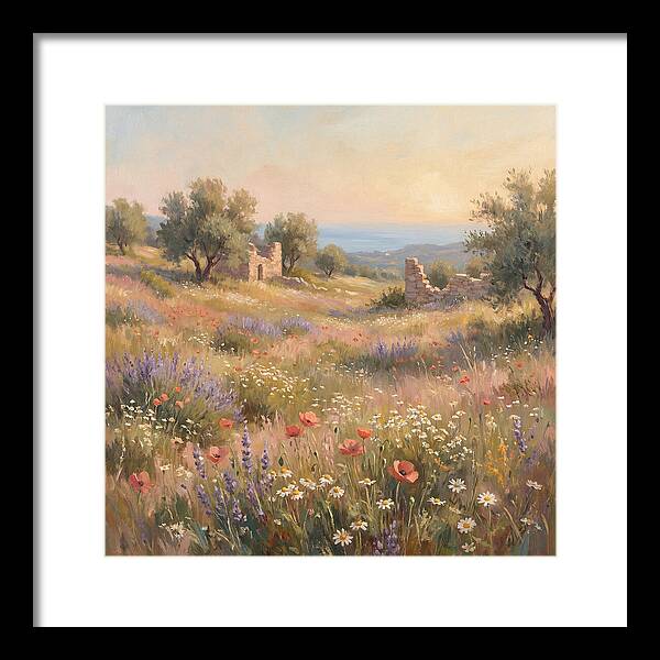 Meadow Wildflowers Under Mediterranean Sky