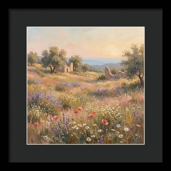 Meadow Wildflowers Under Mediterranean Sky