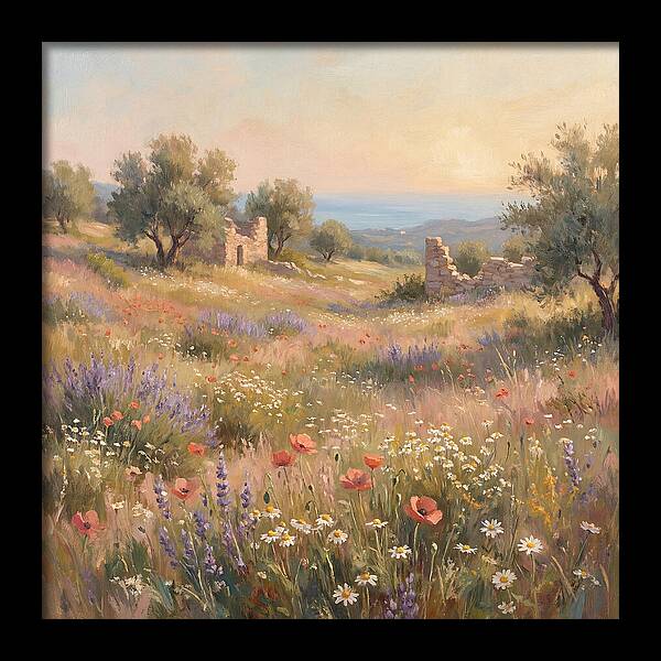 Meadow Wildflowers Under Mediterranean Sky