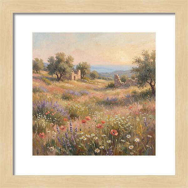 Meadow Wildflowers Under Mediterranean Sky