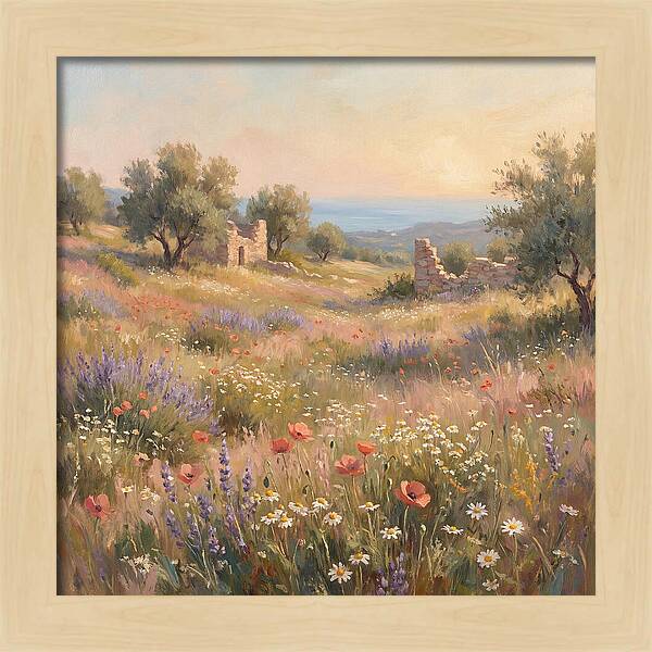 Meadow Wildflowers Under Mediterranean Sky