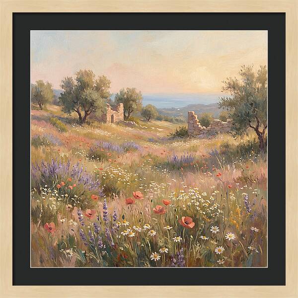Meadow Wildflowers Under Mediterranean Sky