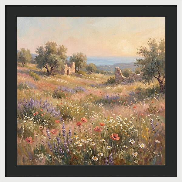 Meadow Wildflowers Under Mediterranean Sky