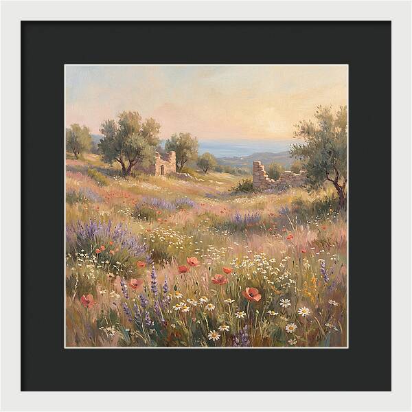 Meadow Wildflowers Under Mediterranean Sky