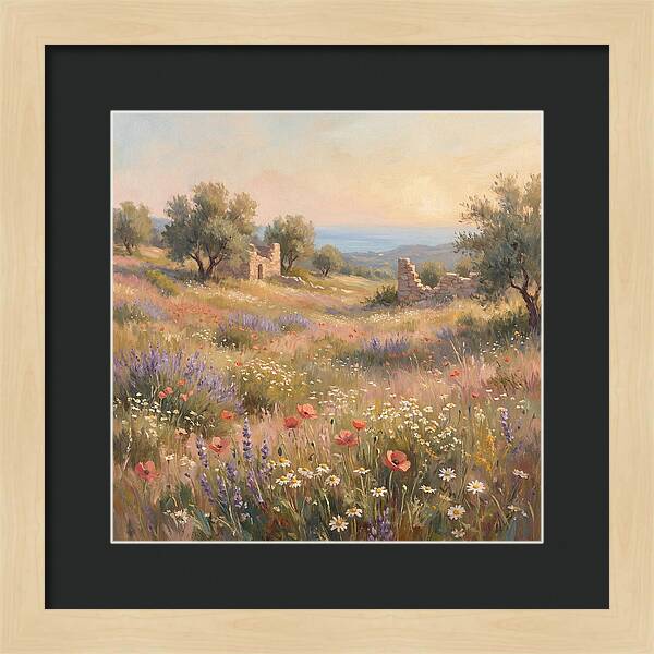 Meadow Wildflowers Under Mediterranean Sky