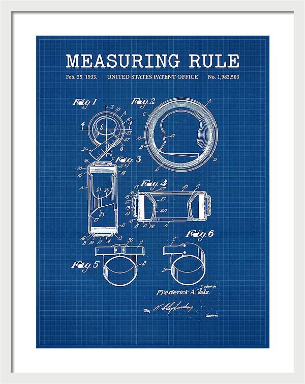 Measuring Rule Blueprint Patent Us1983503a