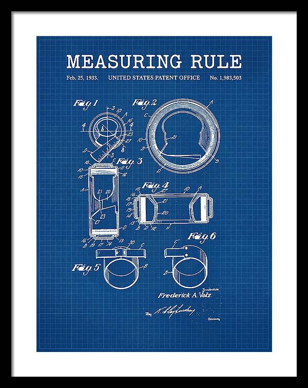 Measuring Rule Blueprint Patent Us1983503a