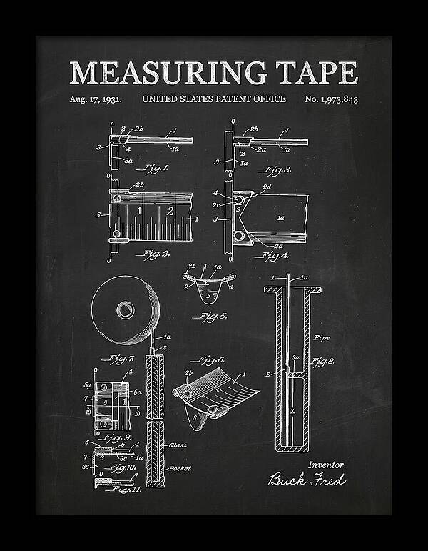 Measuring Tape Chalkboard Patent Us1973843a