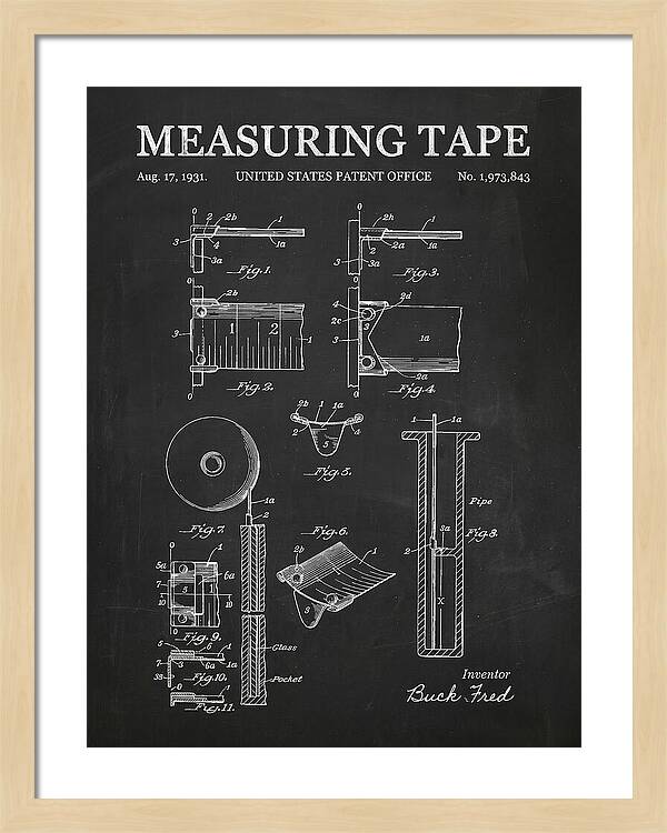 Measuring Tape Chalkboard Patent Us1973843a