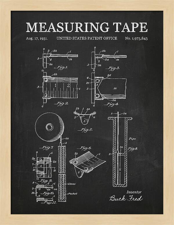 Measuring Tape Chalkboard Patent Us1973843a