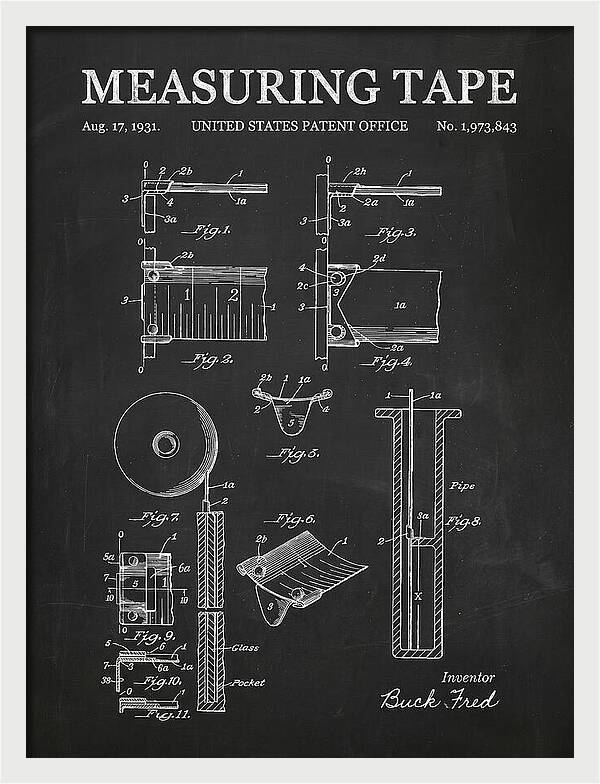 Measuring Tape Chalkboard Patent Us1973843a