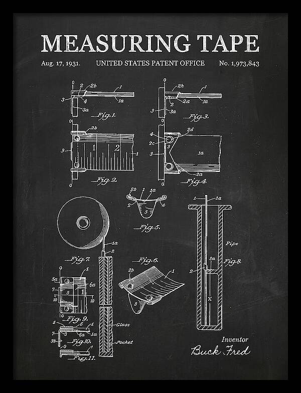 Measuring Tape Chalkboard Patent Us1973843a