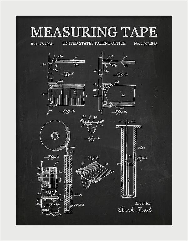 Measuring Tape Chalkboard Patent Us1973843a