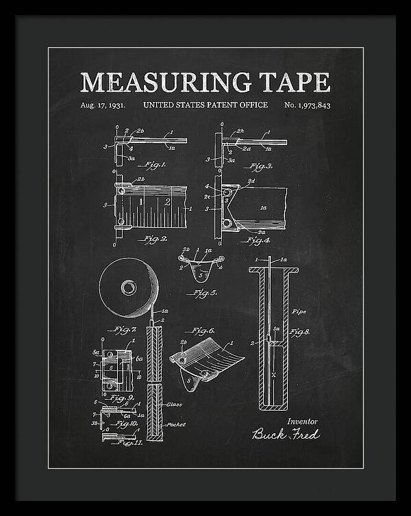 Measuring Tape Chalkboard Patent Us1973843a