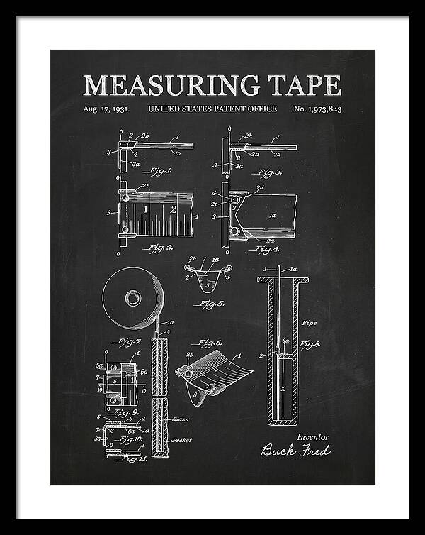 Measuring Tape Chalkboard Patent Us1973843a
