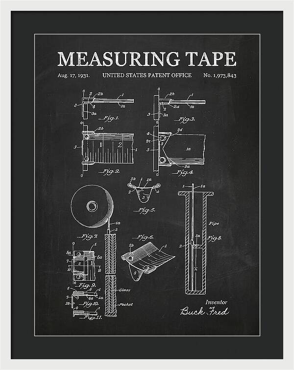 Measuring Tape Chalkboard Patent Us1973843a