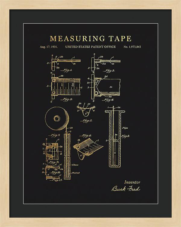 Measuring Tape Gold Patent Us1973843a