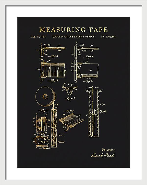 Measuring Tape Gold Patent Us1973843a