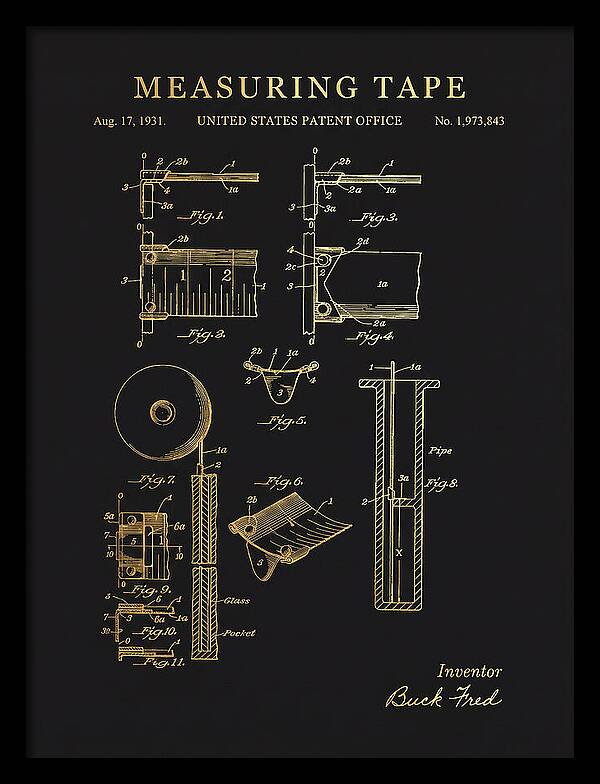 Measuring Tape Gold Patent Us1973843a