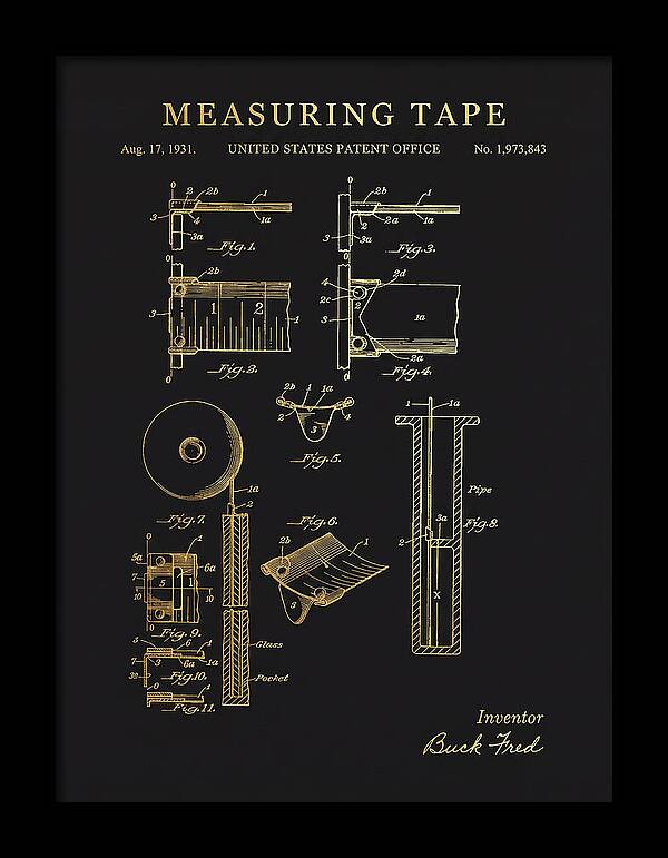 Measuring Tape Gold Patent Us1973843a