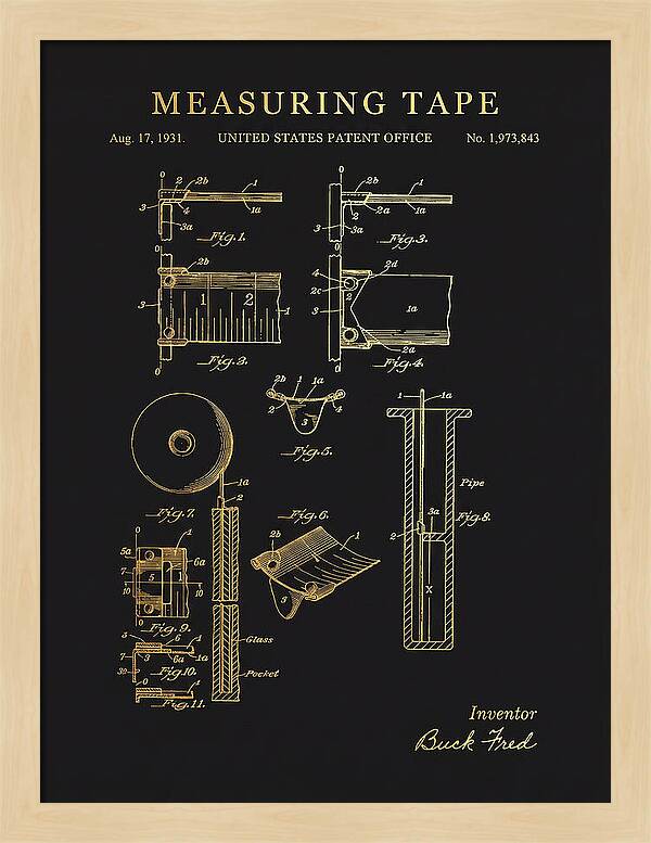 Measuring Tape Gold Patent Us1973843a