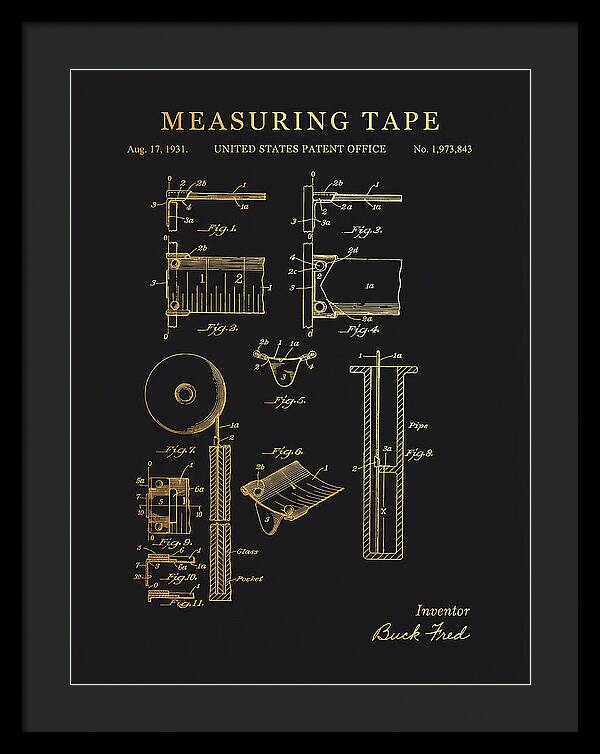 Measuring Tape Gold Patent Us1973843a