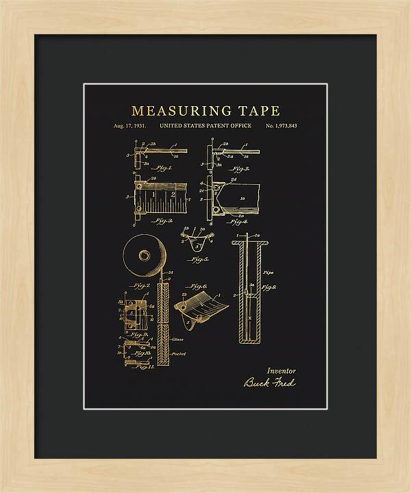 Measuring Tape Gold Patent Us1973843a
