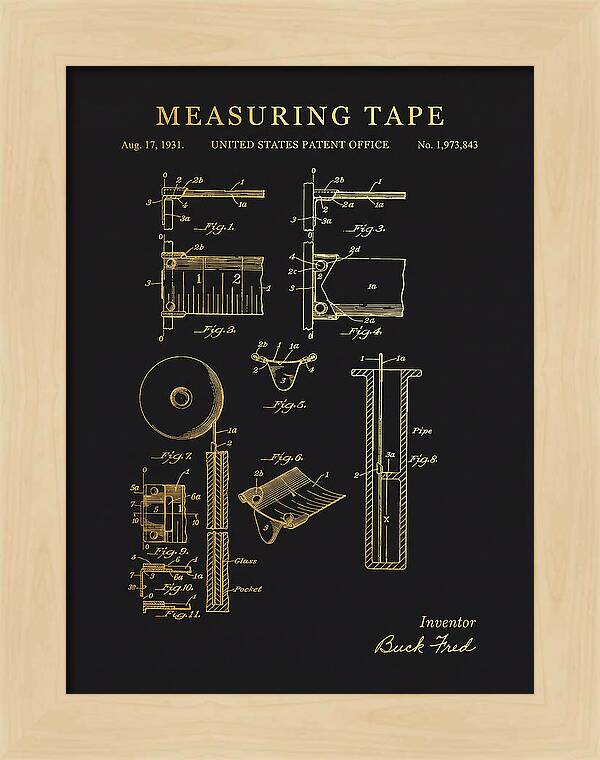 Measuring Tape Gold Patent Us1973843a