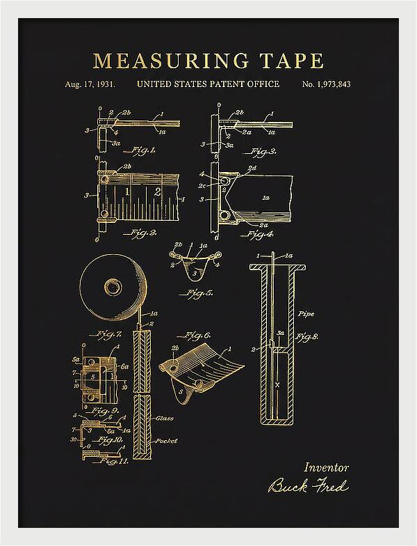 Measuring Tape Gold Patent Us1973843a
