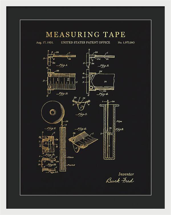 Measuring Tape Gold Patent Us1973843a