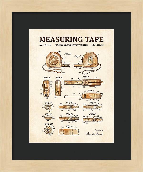 Measuring Tape Watercolor Patent Us1973843a