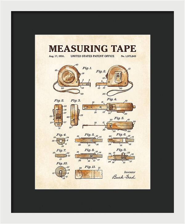 Measuring Tape Watercolor Patent Us1973843a